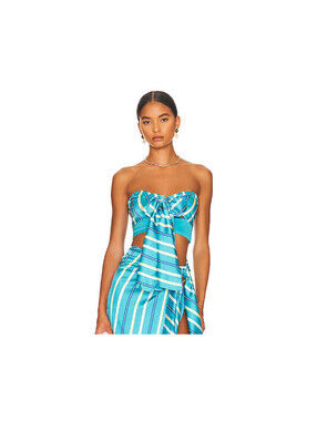 Atoir Wrapped Silk Top in Bermuda Strirt, $167 NWT, Size S, Item #2650